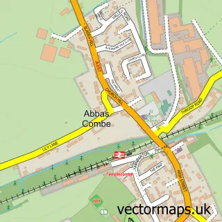 Street map sample of Abbas Combe, Somerset