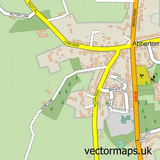Street map sample of Abberton, Essex
