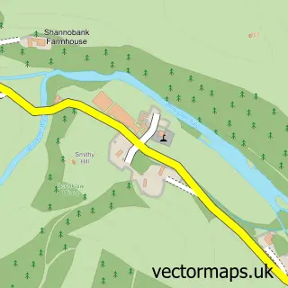 Street map sample of Abbey St Bathans, Berwickshire