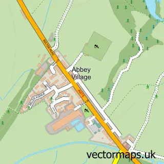 Street map sample of Abbey Village, Lancashire