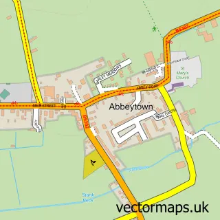 Street map sample of Abbeytown, Cumbria