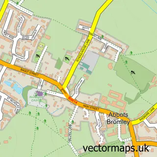 Street map sample of Abbots Bromley, Staffordshire