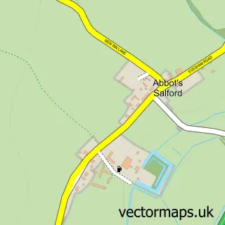 Street map sample of Abbot's Salford, Warwickshire