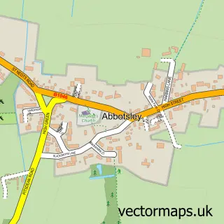 Street map sample of Abbotsley, Cambridgeshire