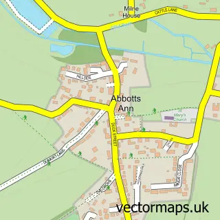 Street map sample of Abbotts Ann, Hampshire