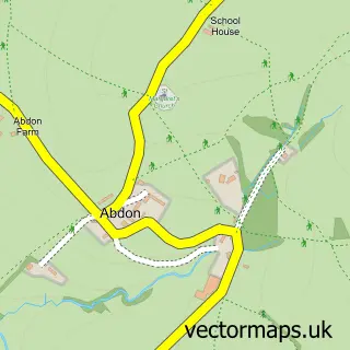 Street map sample of Abdon, Shropshire