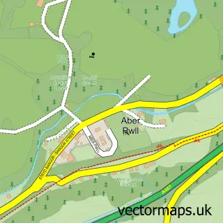 Street map sample of Aber Pwll, Gwynedd