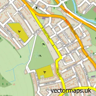 Street map sample of Aberaman, Mid Glamorgan