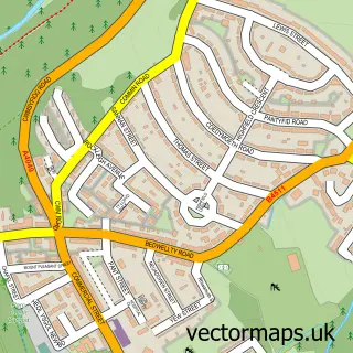 Street map sample of Aberbargoed, Gwent