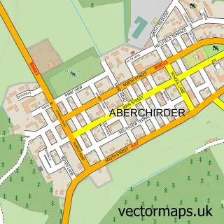 Street map sample of Aberchirder, Banffshire