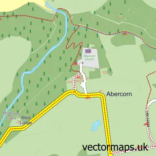 Street map sample of Abercorn, West Lothian