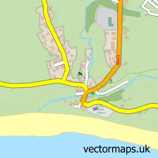 Street map sample of Aberdaron, Gwynedd