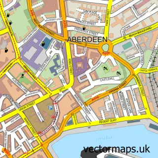 Street map sample of Aberdeen, City of Aberdeen