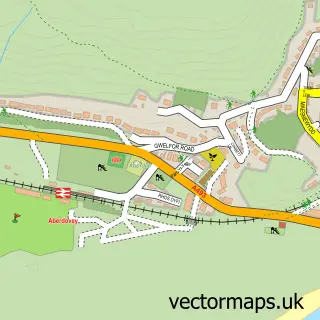 Street map sample of Aberdyfi, Gwynedd