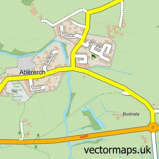 Street map sample of Abererch, Gwynedd