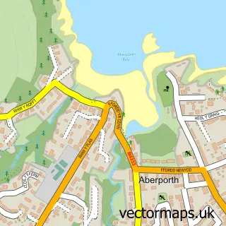 Street map sample of Aberporth, Dyfed