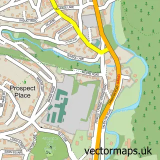 Street map sample of Abersychan, Gwent