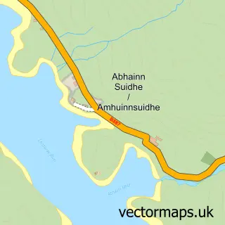 Street map sample of Abhainn Suidhe, Western Isles