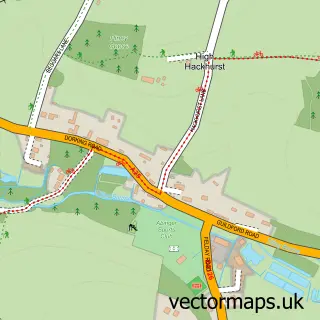 Street map sample of Abinger Hammer, Surrey