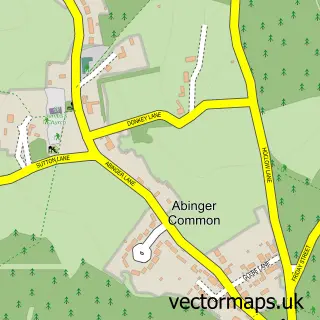 Street map sample of Abinger, Surrey