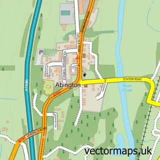 Street map sample of Abington, Lanarkshire