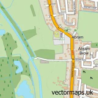 Street map sample of Abram, Greater Manchester