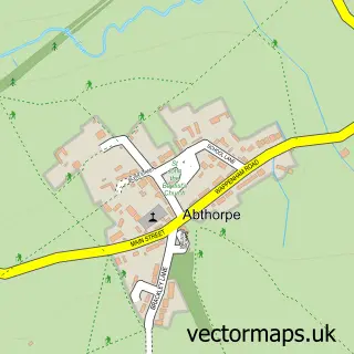 Street map sample of Abthorpe, Northamptonshire