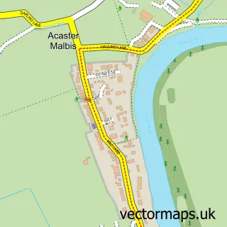 Street map sample of Acaster Malbis, North Yorkshire