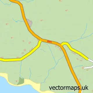 Street map sample of Achriesgill, Sutherland