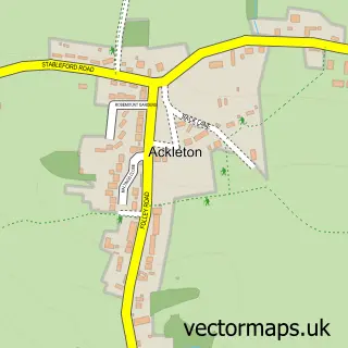 Street map sample of Ackleton, Shropshire