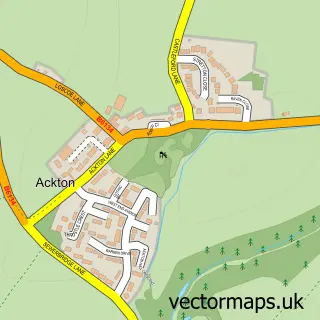 Street map sample of Ackton, West Yorkshire