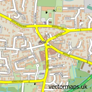 Street map sample of Acle, Norfolk