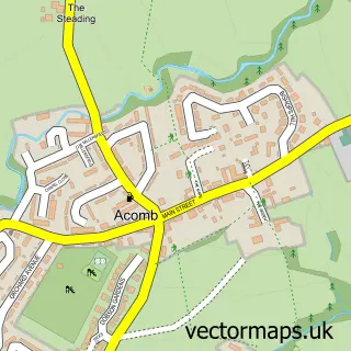 Street map sample of Acomb, Northumberland