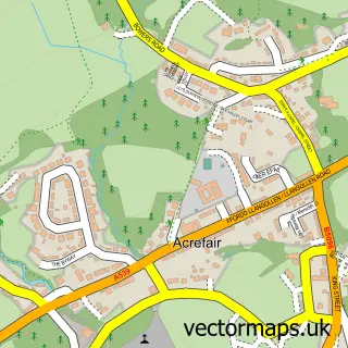 Street map sample of Acrefair, Clwyd