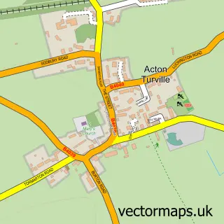Street map sample of Acton Turville, Gloucestershire