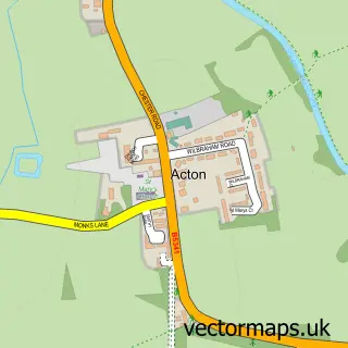 Street map sample of Acton, Cheshire
