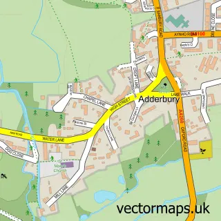 Street map sample of Adderbury, Oxfordshire