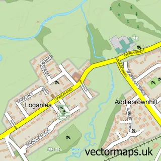 Street map sample of Addiewell, West Lothian