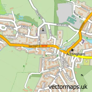 Street map sample of Addingham, West Yorkshire