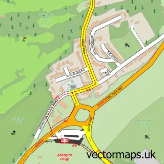 Street map sample of Addington, Greater London