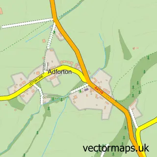 Street map sample of Adforton, Herefordshire