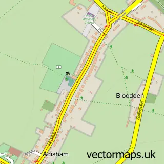 Street map sample of Adisham, Kent
