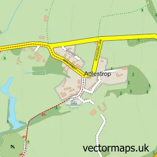Street map sample of Adlestrop, Gloucestershire