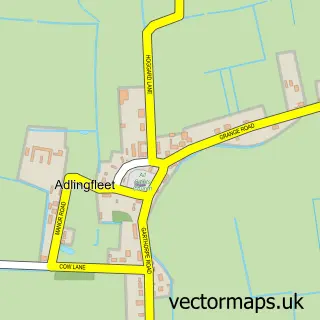 Street map sample of Adlingfleet, East Riding of Yorkshire