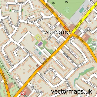 Street map sample of Adlington, Lancashire