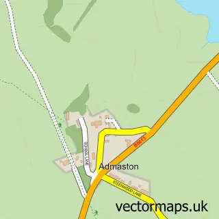 Street map sample of Admaston, Staffordshire