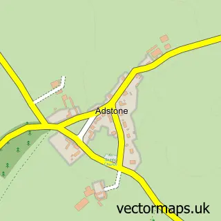 Street map sample of Adstone, Northamptonshire