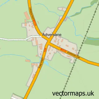 Street map sample of Adversane, West Sussex