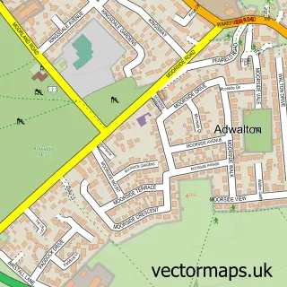 Street map sample of Adwalton, West Yorkshire