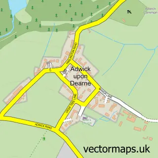 Street map sample of Adwick Upon Dearne, South Yorkshire